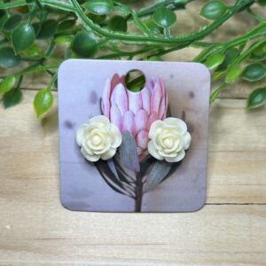 Cream Rose Stud Earrings