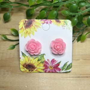 Pink Rose Earrings