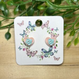 Pink Heart Stud Earrings