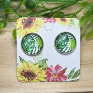 Green Stud Earrings