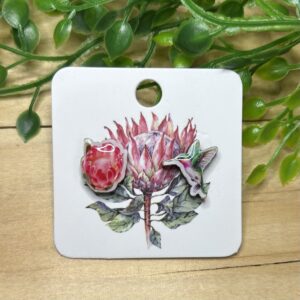Protea And Bird Earrings