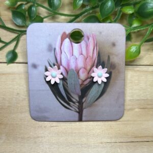 Pink Flower Earrings