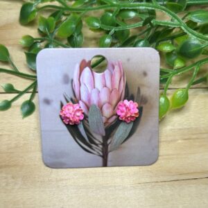 Pink Flower Stud Earrings