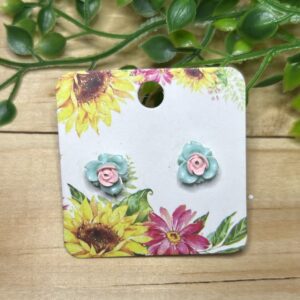 Blue Flower Stud Earrings