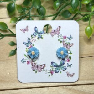 Blue Flower Stud Earrings