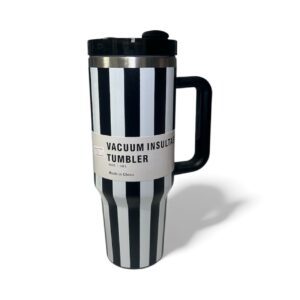 Black Stripped Vacuum Tumbler