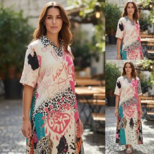 Colourful Leopard Print Dress