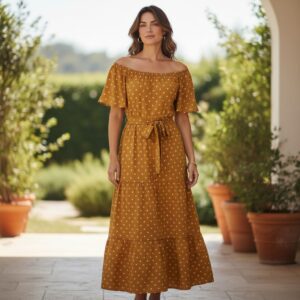 Mustard Polka Dot Dress