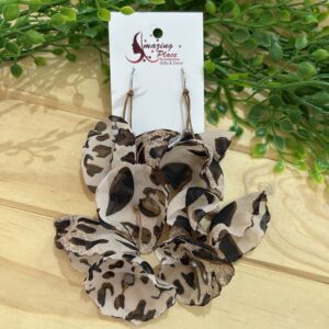 Animal Print Long Petal Earrings