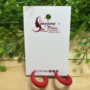 Red Hoop Earrings
