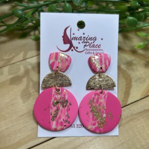 Pink Marble Earrings