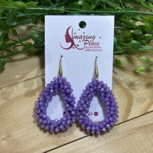 Purple Beaded Earrings