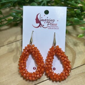 Orange Beaded Earrings