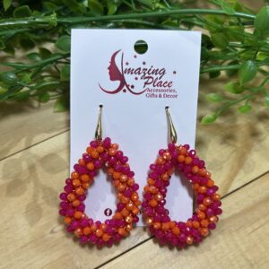 Pink And Orange Earrings