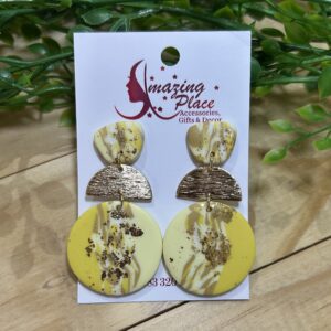 Yellow Marble Earrings