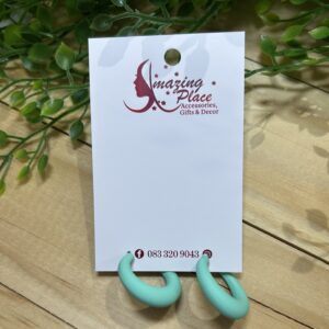 Aqua Green Hoop Earrings