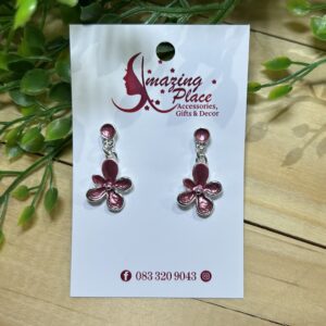 Pink Flower Earrings