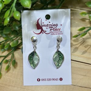 Green Leaf Earrings