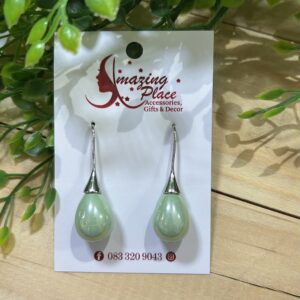 Green Tear Drop Earrings