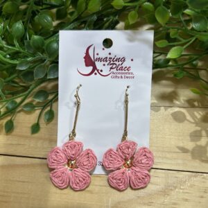 Pink Flower Earrings