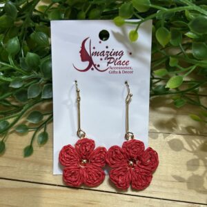 Red Flower Earrings