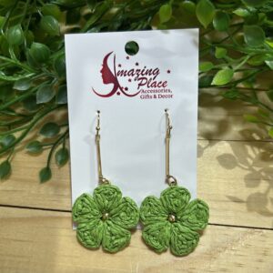 Green Flower Earrings