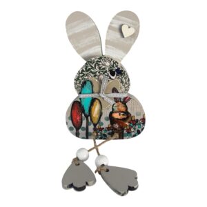 Wooden Sitting Bunny