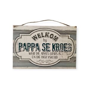 Wooden Sign - pappa se kroeg