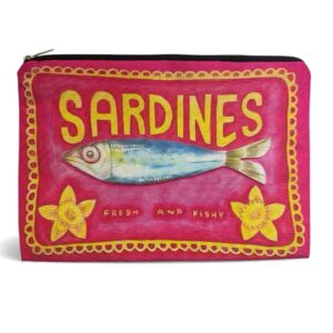 Pink & Yellow Sardine Make-up Bag