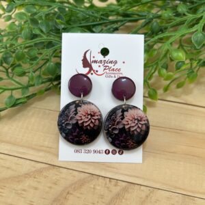 Purple Floral Earrings