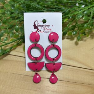 Hot Pink Multi Shape Earrings
