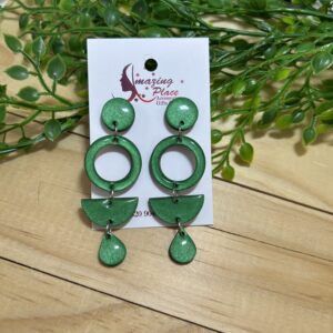Green Multi Shape Earrings