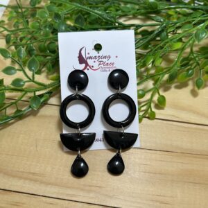 Swart Multi Shape Earrings
