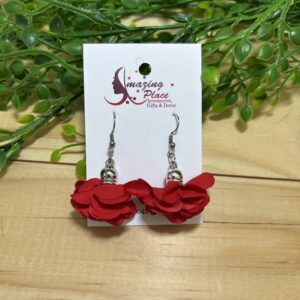 Red Petal Earrings