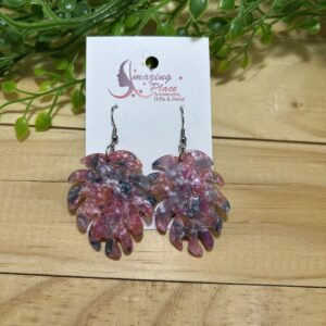 Pink Leaf Earrings