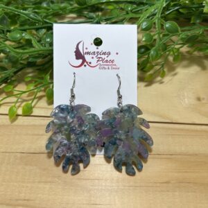 Grey Leaf Earrings