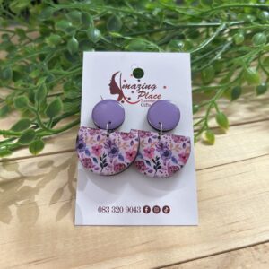 Purple Floral Earrings