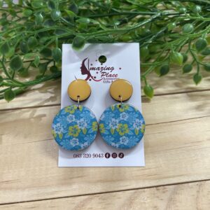 Blue And Yellow Earrings