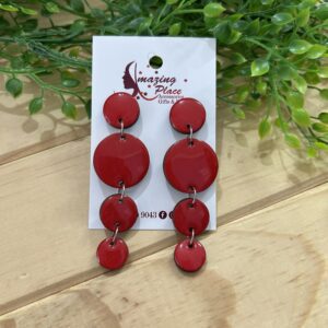 Red 4 Tier Earrings