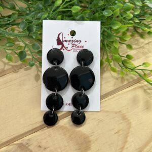 Black 4 Tier Earring