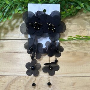 Black Floral Earrings
