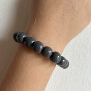 Dark Grey Wooden Bead Bracelet