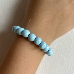Light Blue Wooden Beaded Bracelet