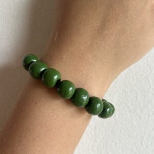 Dark Green Wooden Beaded Bracelet