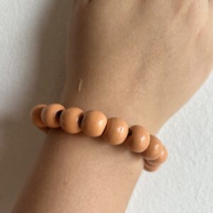 Light Orange Wooden Beaded Bracelet