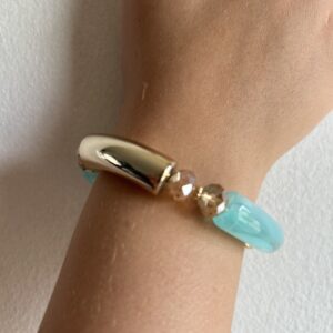 Light Blue And Gold Bracelet