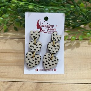 3 Tier Heart Earrings