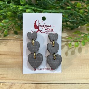 3 Tier Heart Earrings