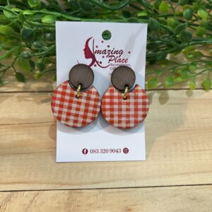 Red Checkered Earrings