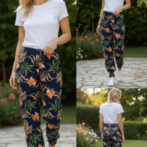 Navy Floral Harem Pants